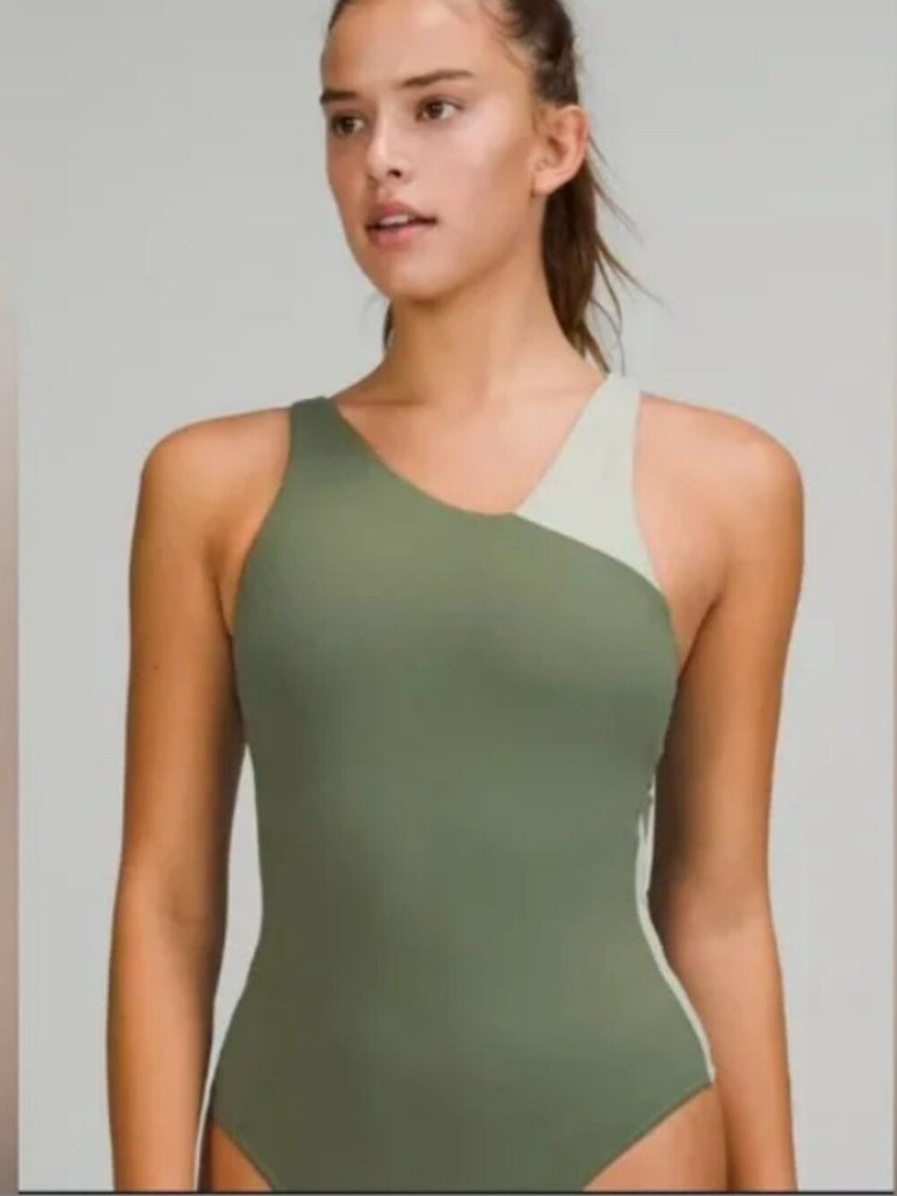 NWT Lululemon Nulu Asymmetrical Body Suit Green- sz 14